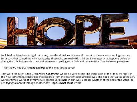 LIVING IN DAILY HOPE--How God Instills Hope Into Those Who Follow Him