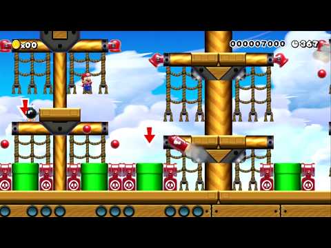 3-4 the flying water ship by omidget ~ SUPER MARIO MAKER ~ NO COMMENTARY 1bd 1be