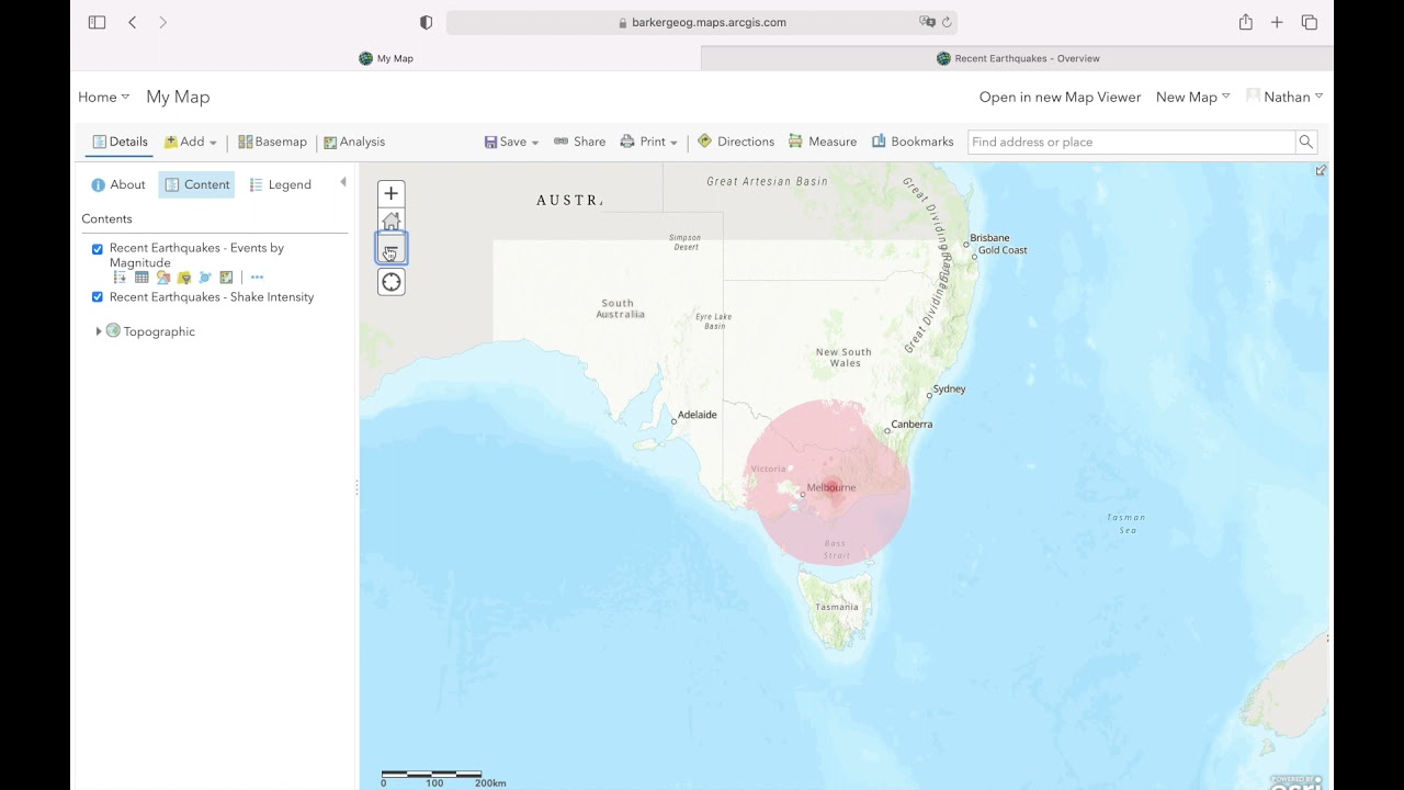 ArcGIS Online Earthquake Map