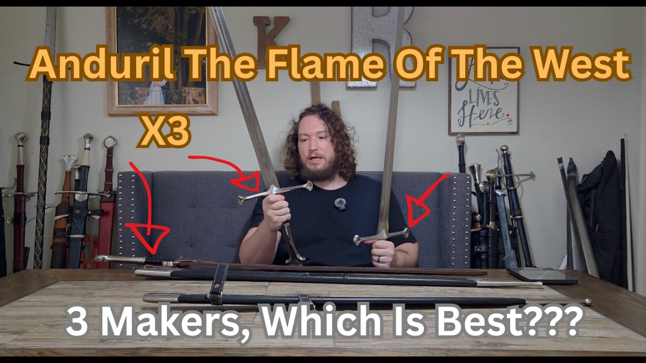 3 Functional Anduril Swords From Lord Of The Rings From 3 Different Makers. Unboxing and Comparison