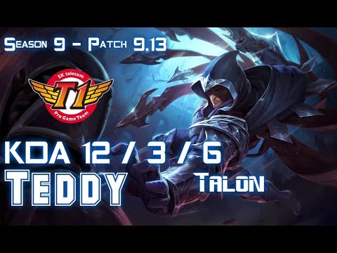 SKT T1 Teddy TALON vs AKALI Mid - Patch 9.13 KR Ranked