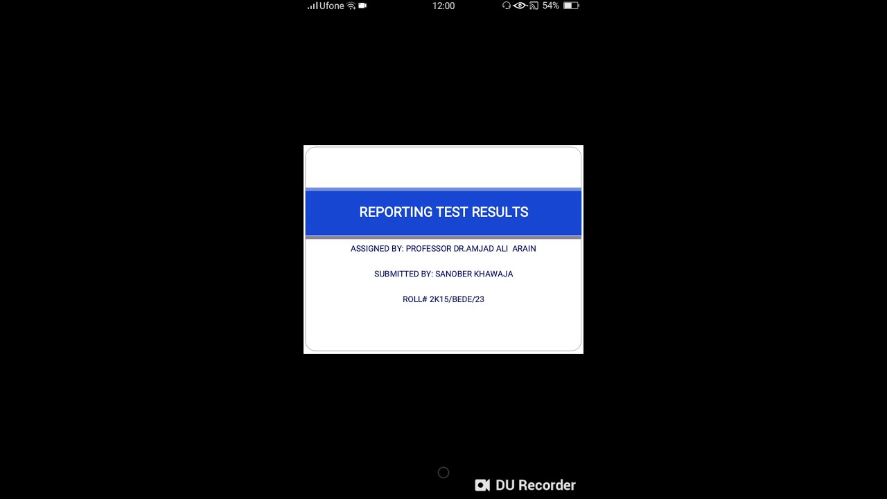 Reporting Test Results