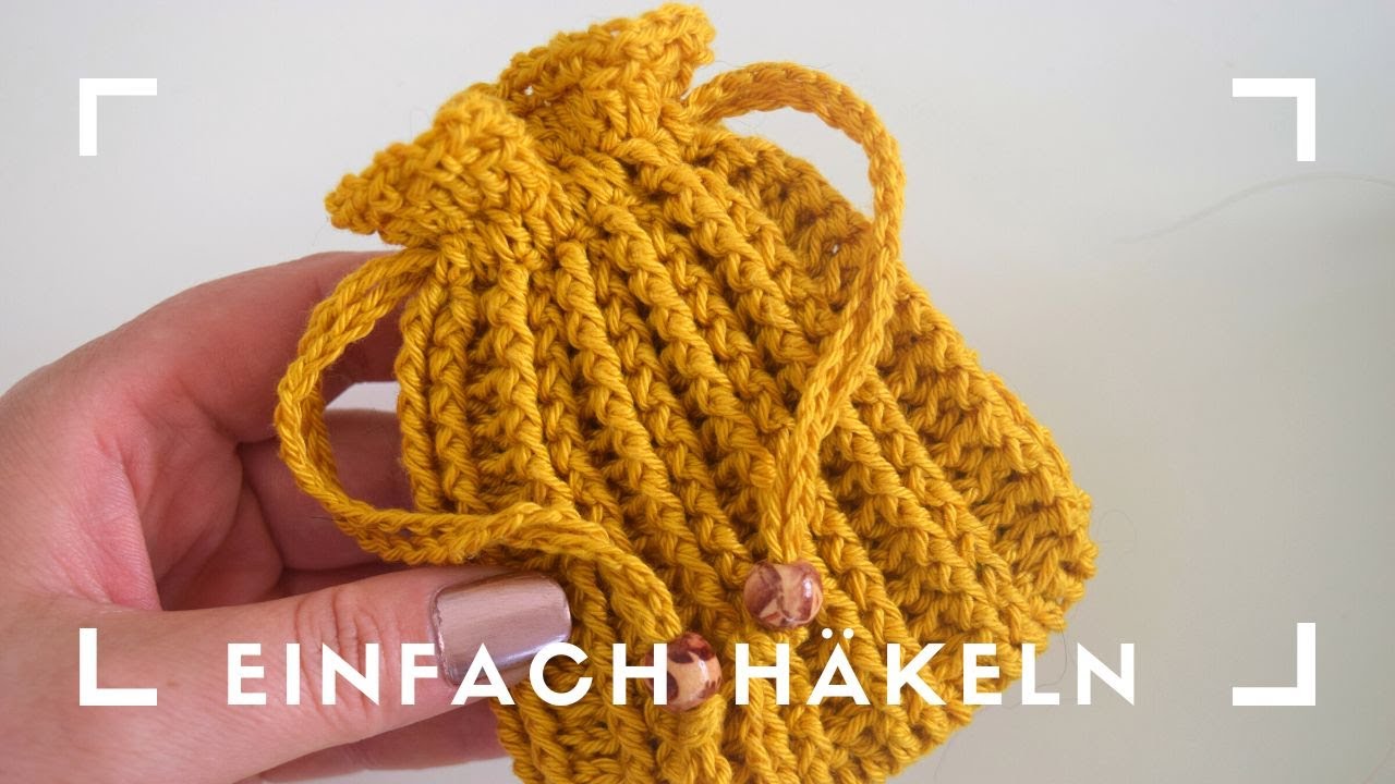 Kleines Täschchen, Säckchen häkeln,  kleine Tasche, Beuteltasche Häkelanleitung