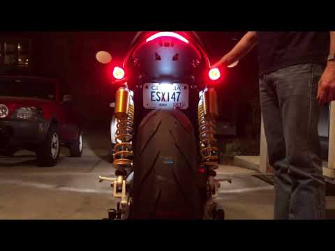 Triumph Thruxton R, Kuryakyn Kellermann Bullet 1000 DF -- Rear/Brake - Red/Red/Amber