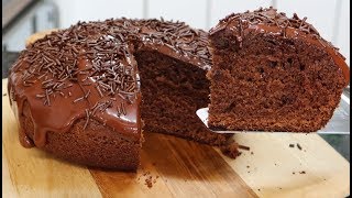 BOLO DE CHOCOLATE FEITO NA PANELA OU FRIGIDEIRA