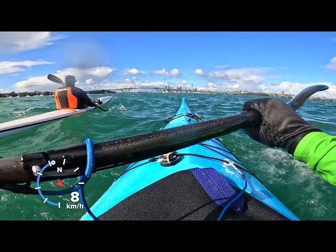 Choppy sea kayaking from Chelsea Bay to Harbour Bridge!