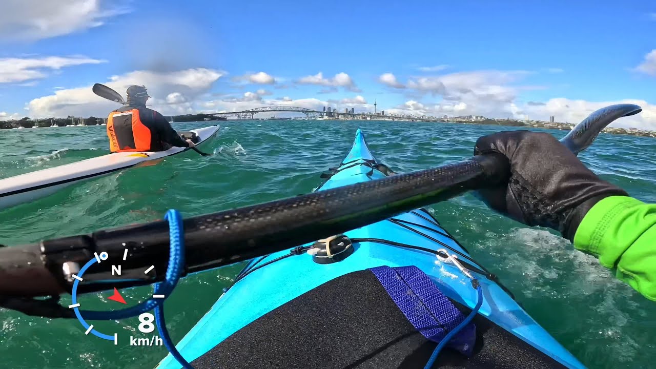 Choppy sea kayaking from Chelsea Bay to Harbour Bridge!