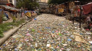 Manila waterway choked with plastic