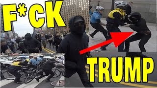 POLICE USE BIKES AS WEAPONS FIGHTING TRUMP PROTESTERS!! (RIOT GONE WRONG)