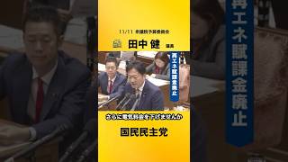 再エネ賦課金は廃止！ #国民民主党 #田中健 #衆議院予算委員会