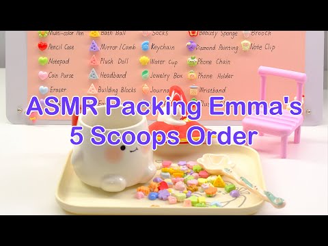 【Litebord Lucky Scoops】ASMR Packing Emma's 5 Scoops Order.