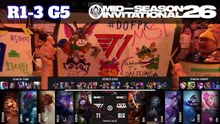 T1 vs BLG - Game 5 | Round 1 LoL MSI 2026 Main Stage | T1 vs Bilibili Gaming G5 full game