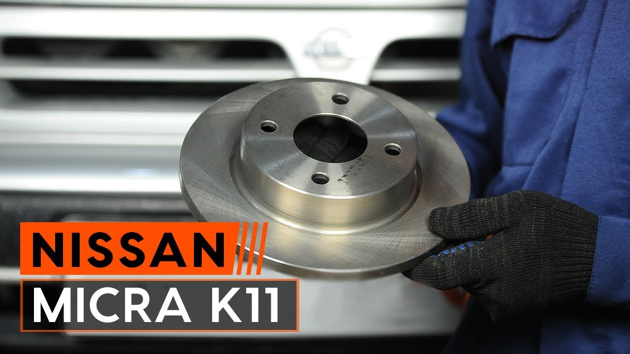 Como mudar discos de travão da parte dianteira em Nissan Micra K11 - guia de substituição