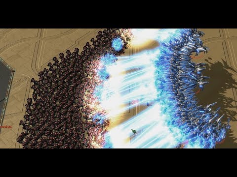 Starcraft 2 - 100 Void Rays vs 500 Marines