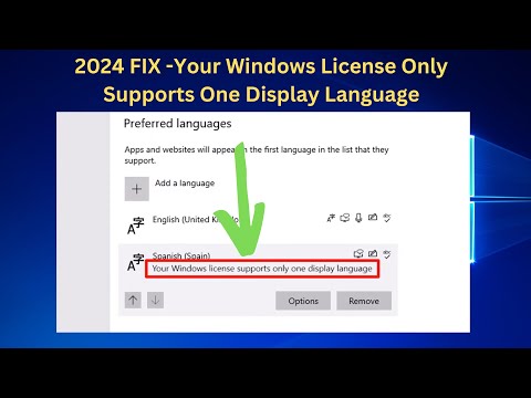 ✅2024 FIX -Your Windows License Only Supports One Display Language