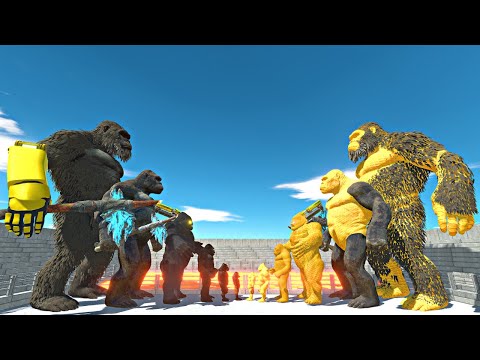 King Kong 2024 Evolution vs Honey Itself in Lava Stadium Arena - Animal Revolt Battle Simulator