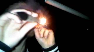 lights firework with fag