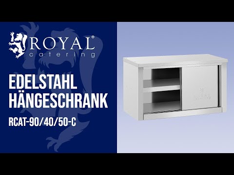 Video - Edelstahl Hängeschrank - 900 x 400 x 500 mm - 60 kg Tragkraft pro Fach - Royal Catering