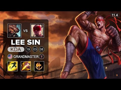 Lee Sin Jungle vs Udyr - NA Grandmaster Patch 11.4
