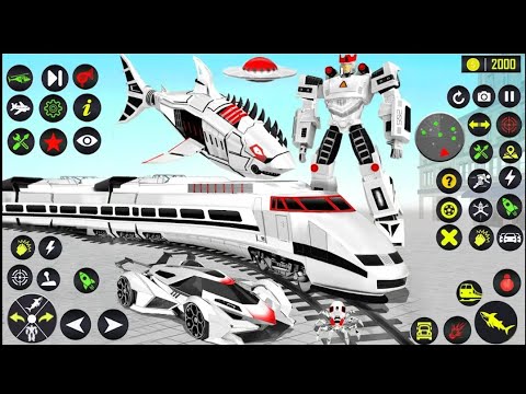 Angry shark robot transformation in robot wali wars with car robot wala game Android/ios - Gameplay