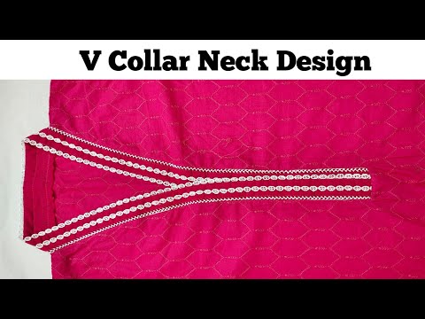 V Collar Neck Cutting And Stitching/ V Collar Neck Design/ How To Cut V Collar #vcollarneck 
