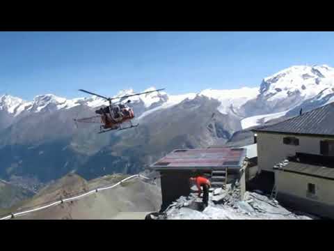 Swiss Air Zermatt Lama SA 315B Making A Impossible Landing