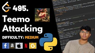 YouTube video 'Teemo Attacking | Leet code 495 | Theory explained + Python code'