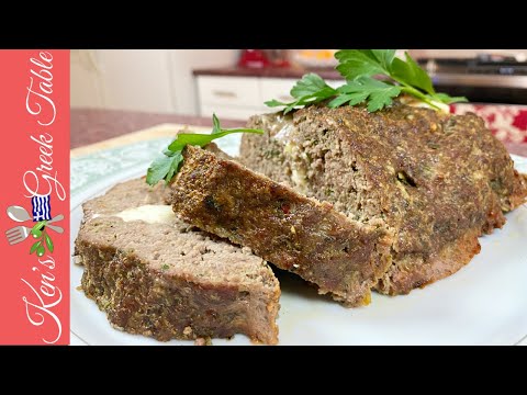 Greek-Style Stuffed Meatloaf | No Breadcrumb Meatloaf...