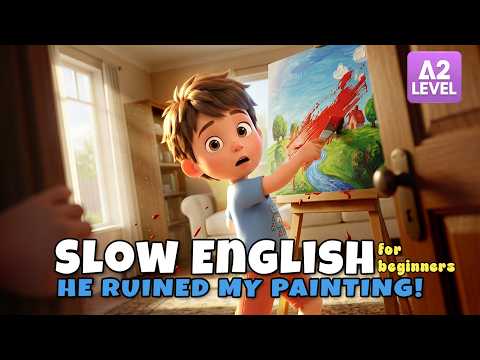 She Sees What He Did to Her Painting | Easy English Listening for Beginners (A1–A2)