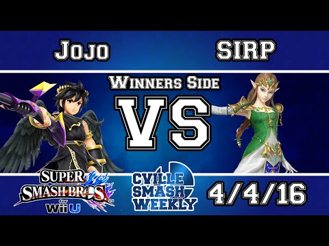 Cville Smash - Jojo (Dark Pitt) Vs SIRP (Zelda) - Winners Bracket - Smash 4