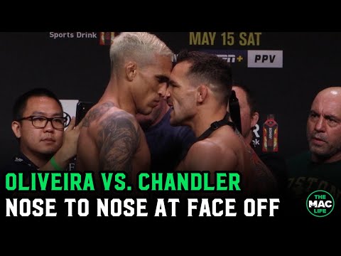 Michael Chandler and Charles Oliveira go nose to nose in UFC 262 Final Face Off