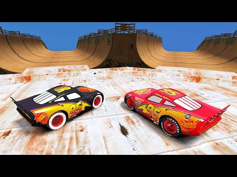 Red Lightning McQueen And Black McQueen Spider Ramp Testing - GTA IV Mods