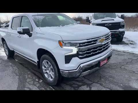 2026 Chevrolet Silverado 1500 Crew Cab Short Box 4-Wheel Drive LTZ in White for sale at Lally Chevrolet Ltd. in Tilbury, ON