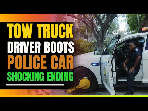 Tow Truck Driver Puts A Boot On Police Car. Shocking Ending