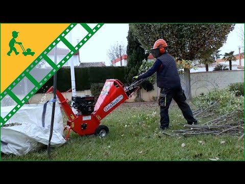 Funzionamento Biocippatore a scoppio professionale GeoTech PCS70L motore Loncin - triturazione rami
