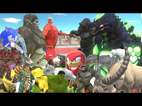 EPIC BATTLE ! GODZILLA x KONG vs COLOSSAL TITAN x BEAST TITAN EPIC BATTLE! ARBS