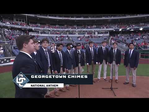 The Georgetown Chimes perform the Star Spangled Banner at Nationals Park 9/27/2025