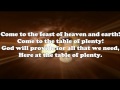 Table Of Plenty Lyrics