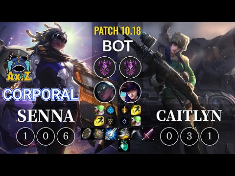 AXIZ Corporal Senna vs Caitlyn Bot - KR Patch 10.18