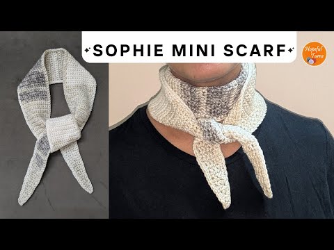 How to Crochet a Mini Scarf for beginners - Sophie Scarf inspired crochet scarf version