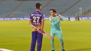 Gautam Gambhir Giving Batting Tips To Nitish Rana | IPL 2022 | KKR vs LSG News Today