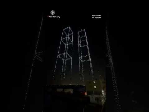 Drones create outlines of Twin Towers, 25 years after 9/11 attacks #shorts