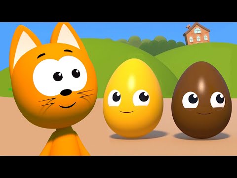 Learn colors with Balloons and Surprise Eggs | Meow-meow Kitty fun games for kids