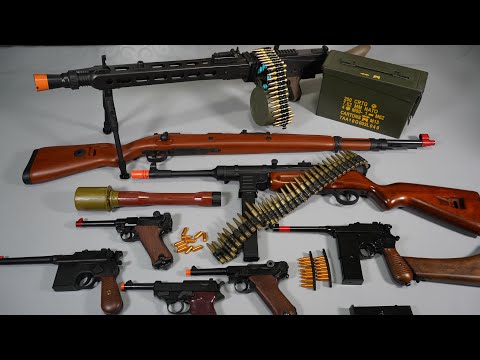 WW2 Weapon Toy Gun Part1 - Germany Army - MG42 MP40 Kar98k Luger P08 - Realistic Toy Gun Collection
