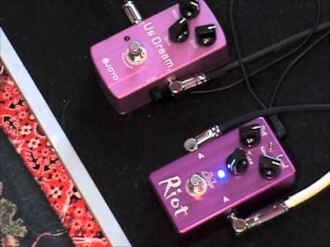 Suhr Riot versus Joyo US Dream distortion guitar effects pedal shootout