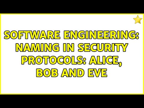Software Engineering: Naming in Security Protocols: Alice, Bob and Eve