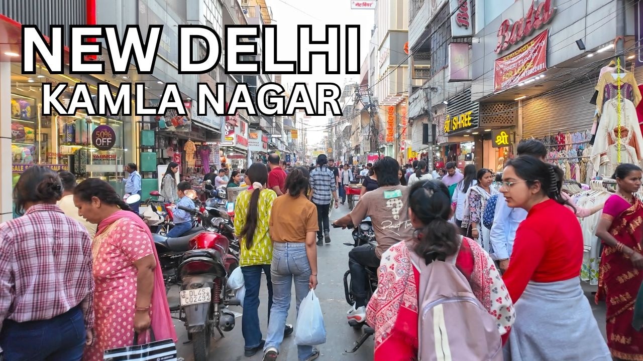 Immersive street-level walking tour through New Delhi (Market 2), India, showcasing authentic urban landscapes, local architecture, and the vibrant atmosphere of the city's neighborhoods