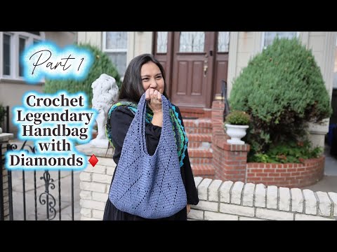 How To Crochet Everyday Tote Bag-Beginner Friendly Crochet Legendary Handbag with Diamonds♦️Part 1♦️