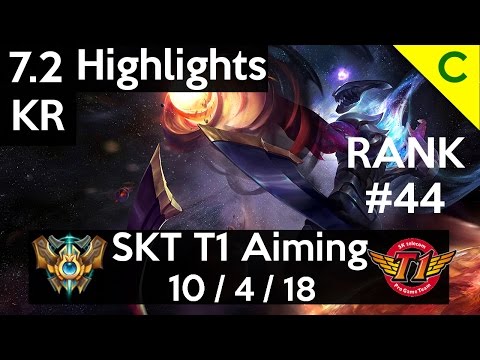 7.2 Highlights SKT T1 Aiming (Varus) 10-4-18 New Korean Varus Build