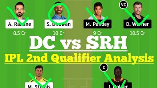 DC vs SRH Qualifier 2 Dream11, DC vs SRH Dream11 Prediction, DC vs SRH Dream 11 IPL 2020